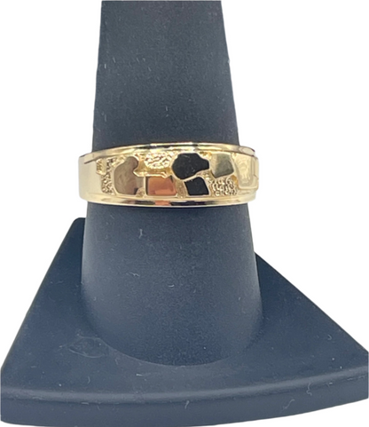 377- 14K Gold Nugget Ring Sz 9 3/4