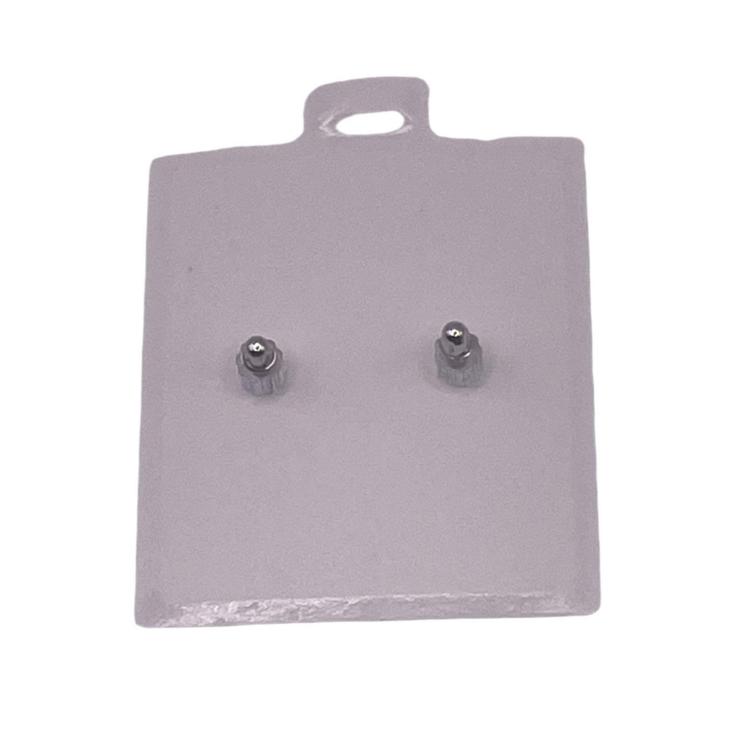 581- 14K White Gold Square Studs 6mm