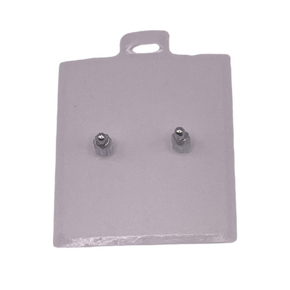 581- 14K White Gold Square Studs 6mm