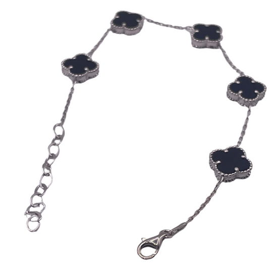 S663- Black clover Bracelet 8”