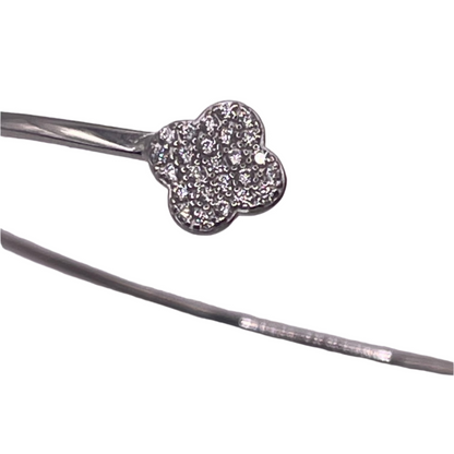 S661- .925 Silver clover Band Bracelet