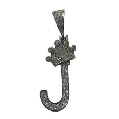 S723- .925 Letter “J” Bright Pendant