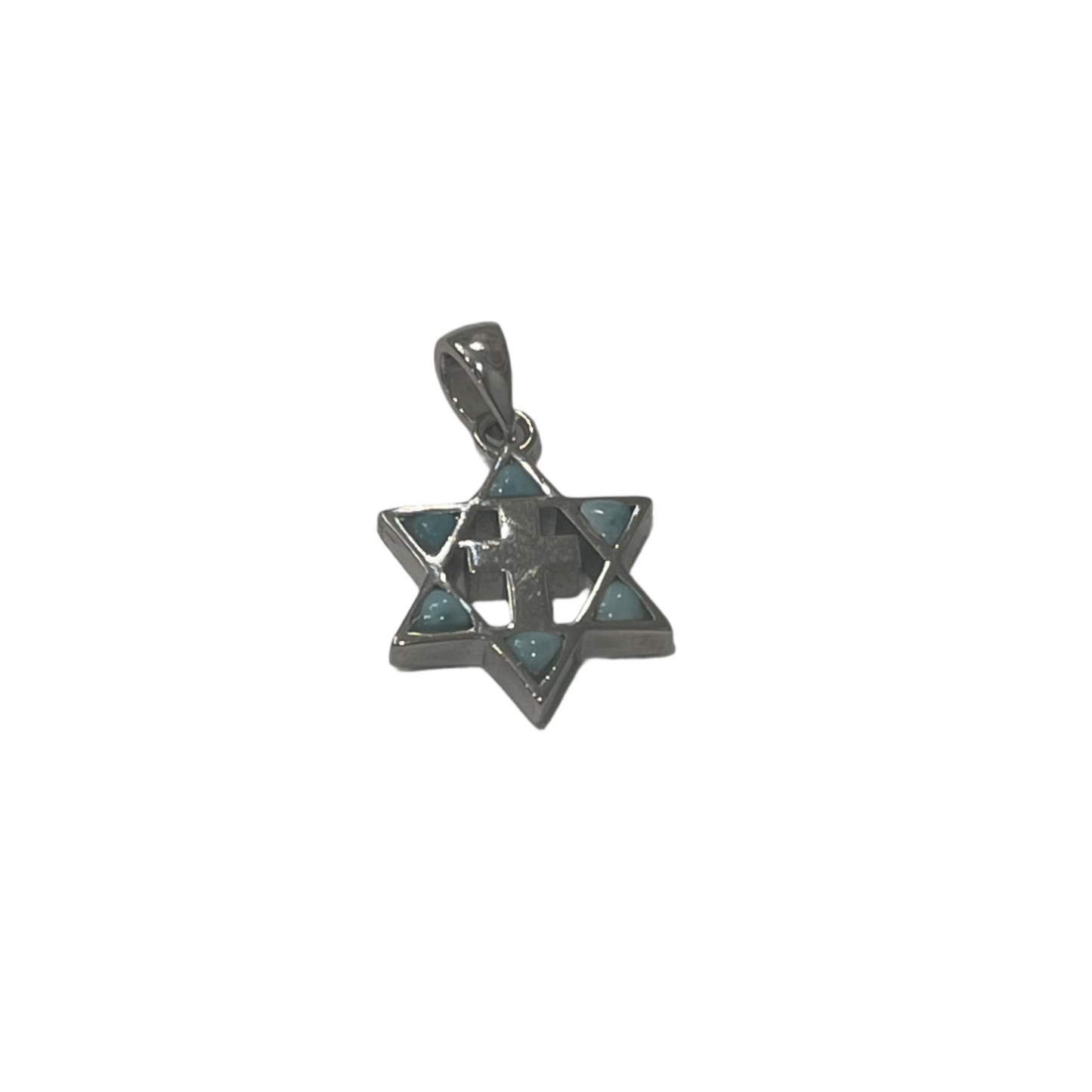 S767- Star of David with Cross Pendant