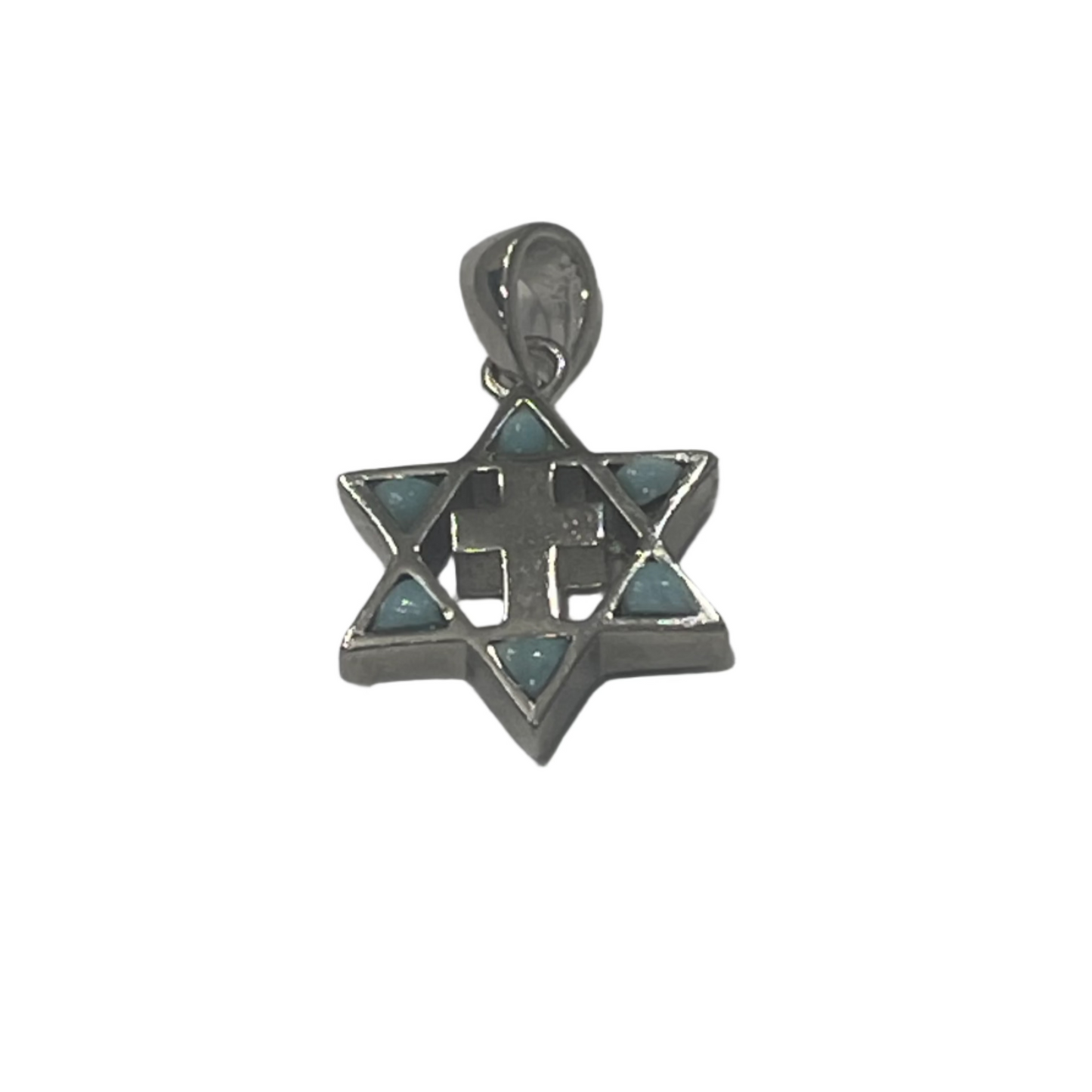 S767- Star of David with Cross Pendant