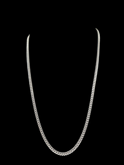 S778- 925 Sterling Silver Solid Miami Cuban 22”