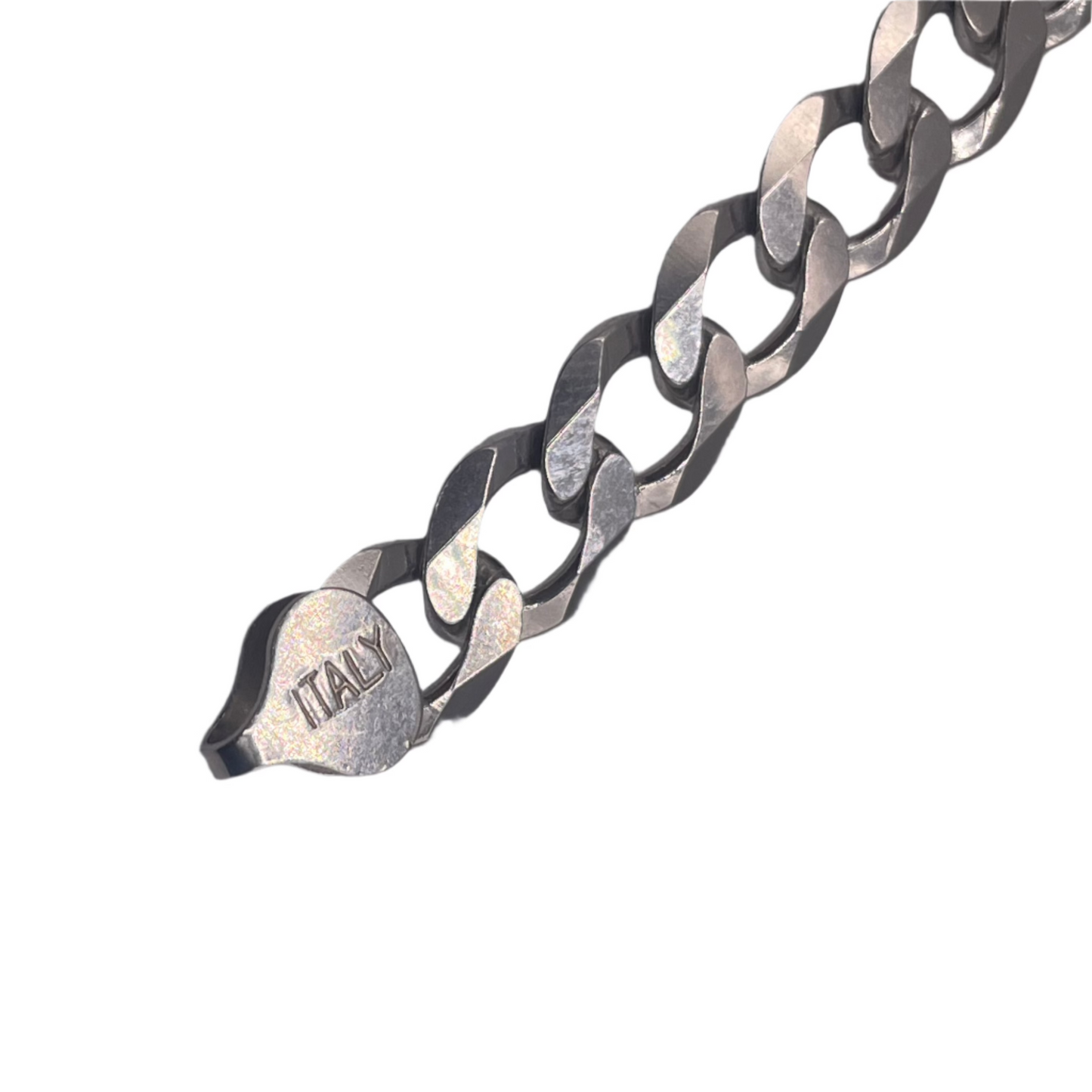 S797- Silver Miami Cuban ID Bracelet 8”