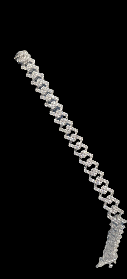 S793- Silver Monaco Bracelet 7 1/2”