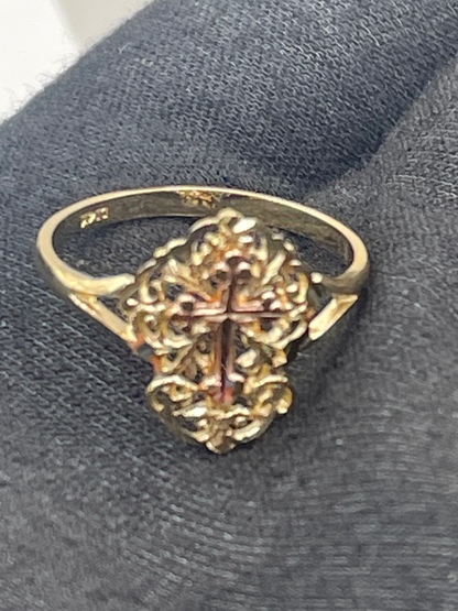 834- NEW 14K Cross “Religious” Ring (W.G)