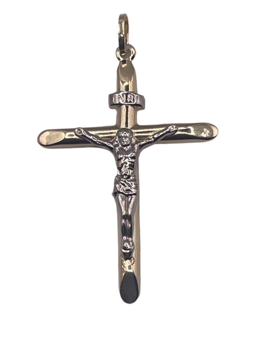 840- NEW 14K Gold Cross Crucifix            (24x20mm).W.G