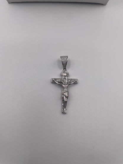 S553- .925 Sterling Silver “Religious Jesus Cross” Pendant