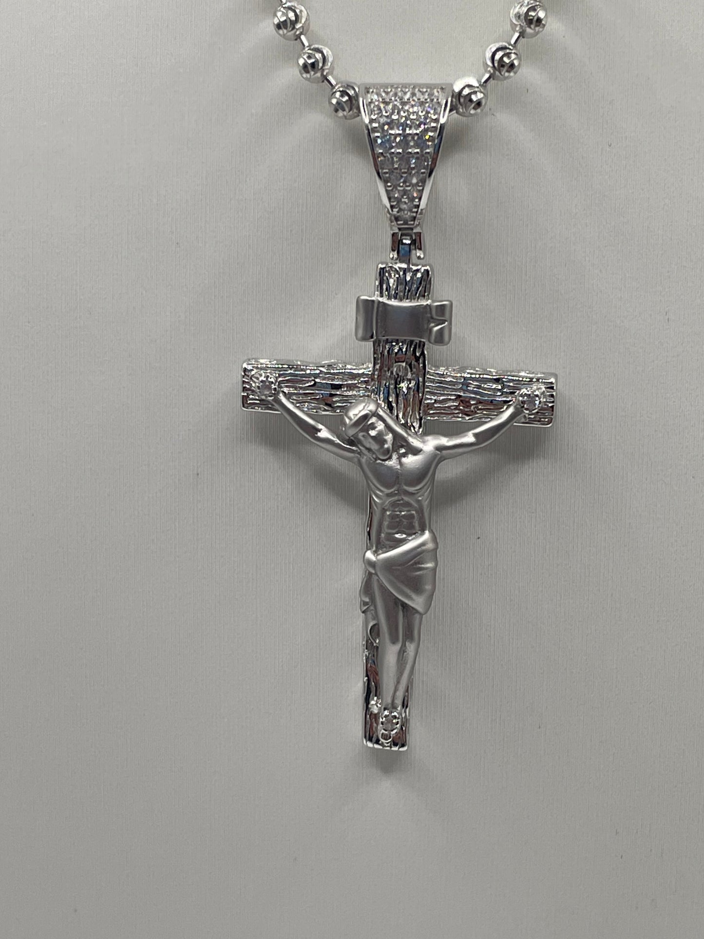 S553- .925 Sterling Silver “Religious Jesus Cross” Pendant