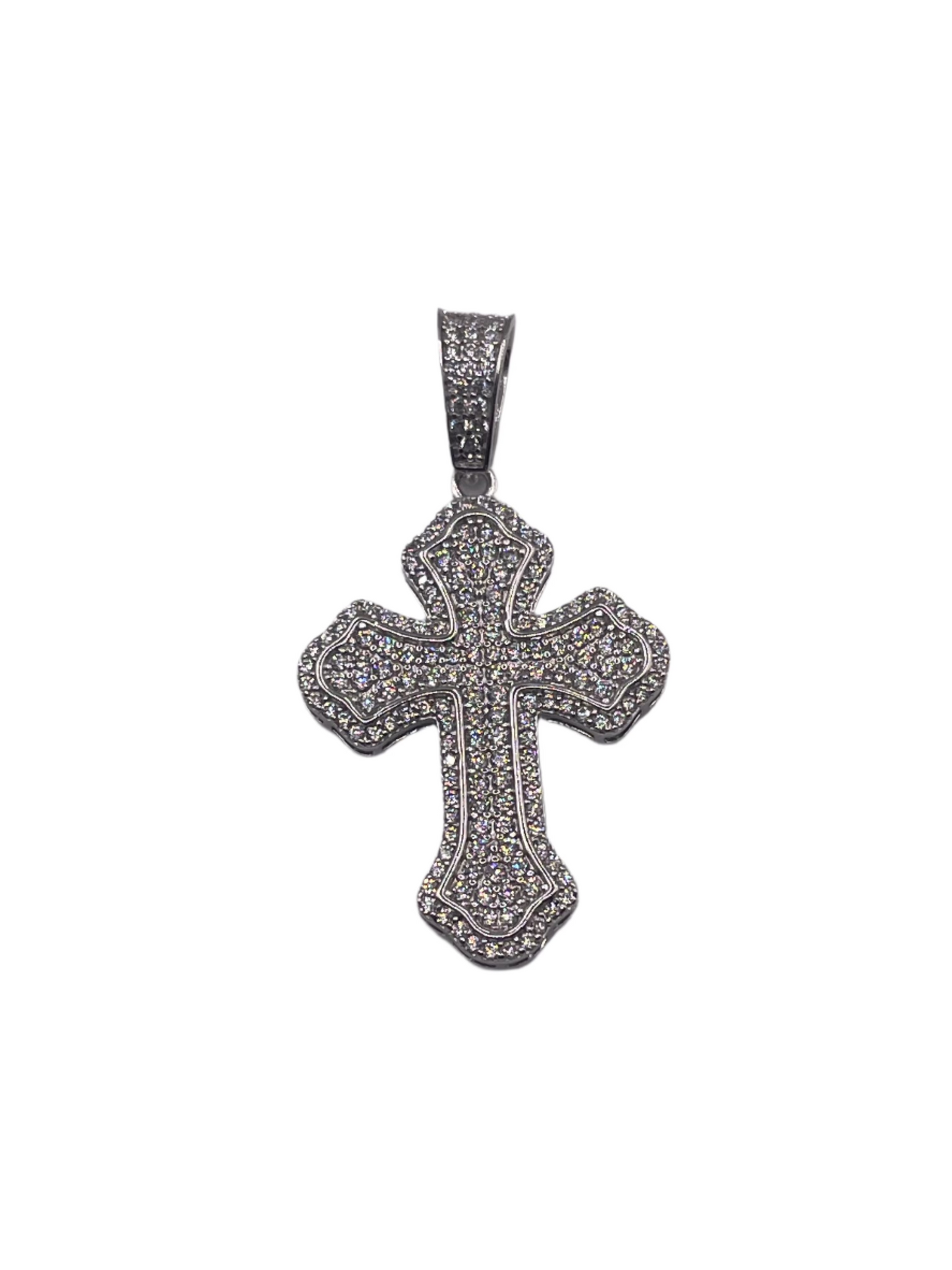 S858- Fashion Silver Cz Stones Cross