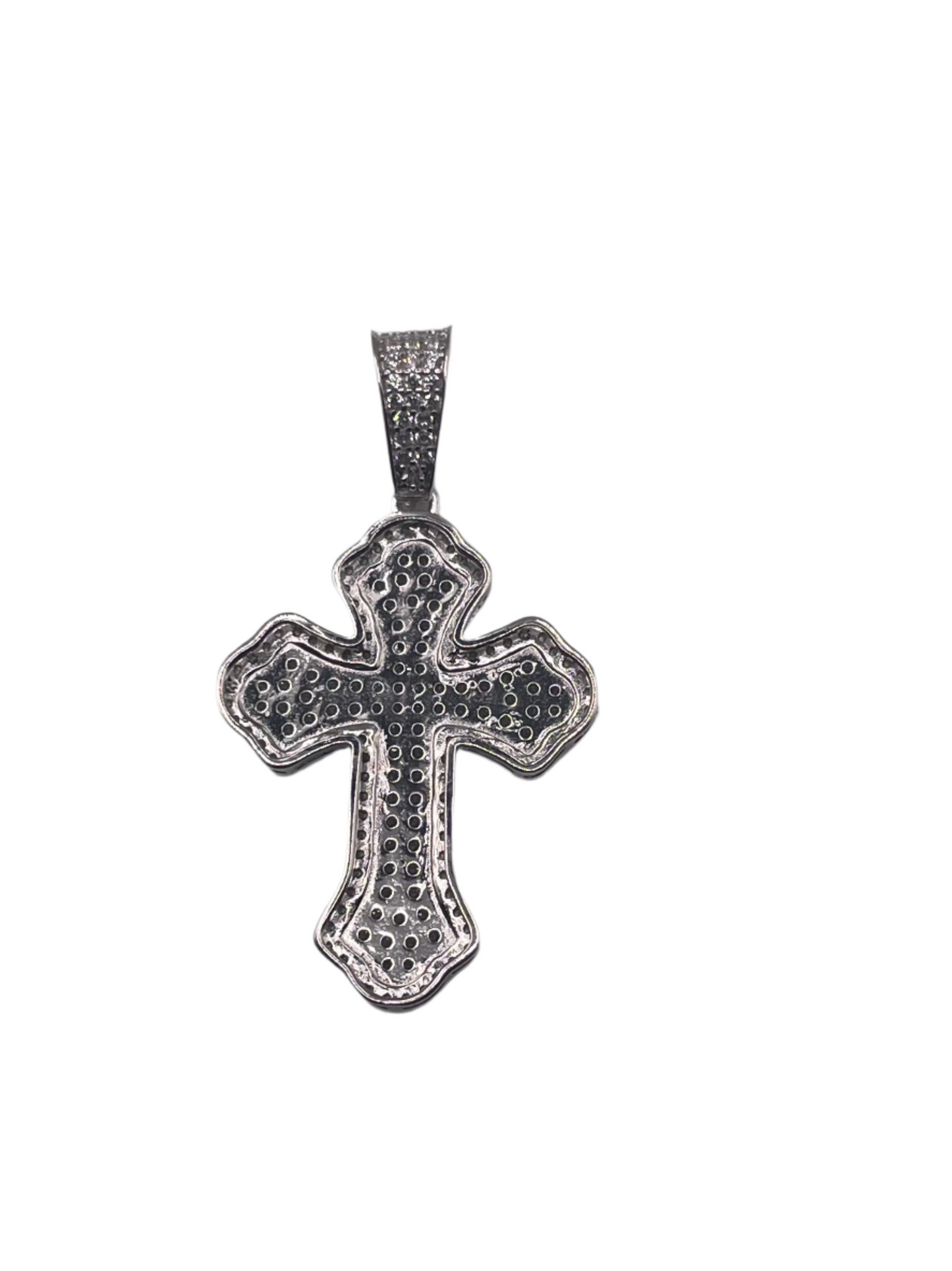 S858- Fashion Silver Cz Stones Cross