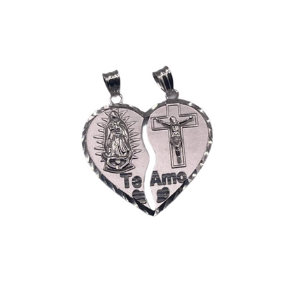 S857- Silver Separate Heart Pendant