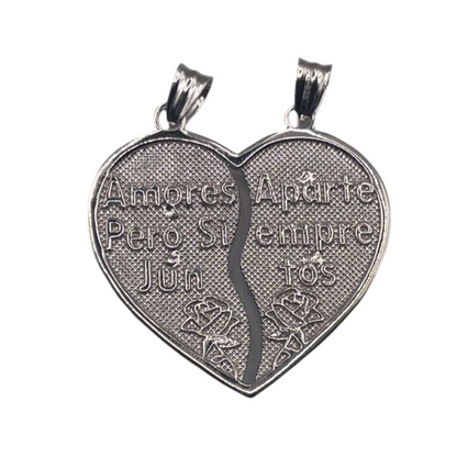 S857- Silver Separate Heart Pendant