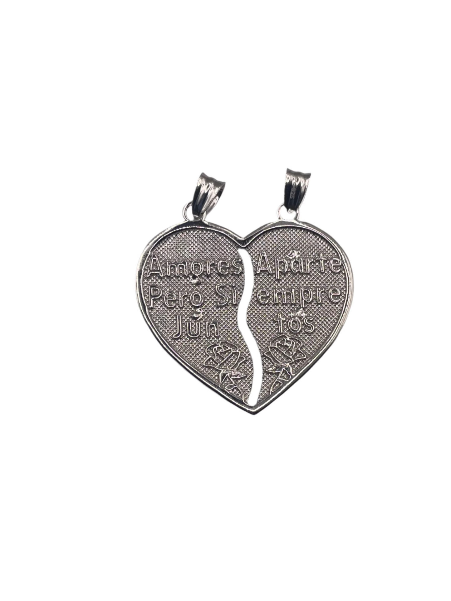 S857- Silver Separate Heart Pendant