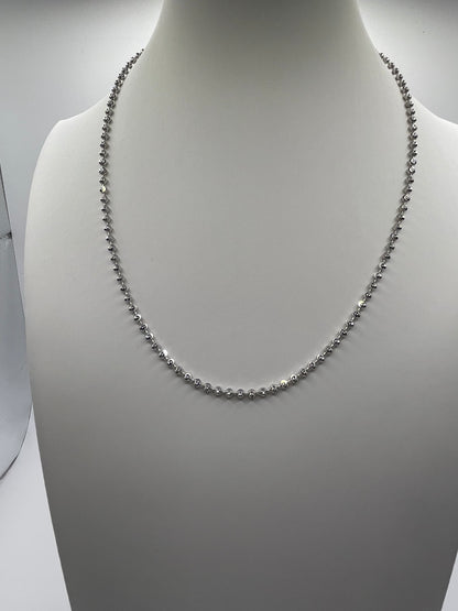 S852- Silver Beads Chain Necklace 18” 1.4MM