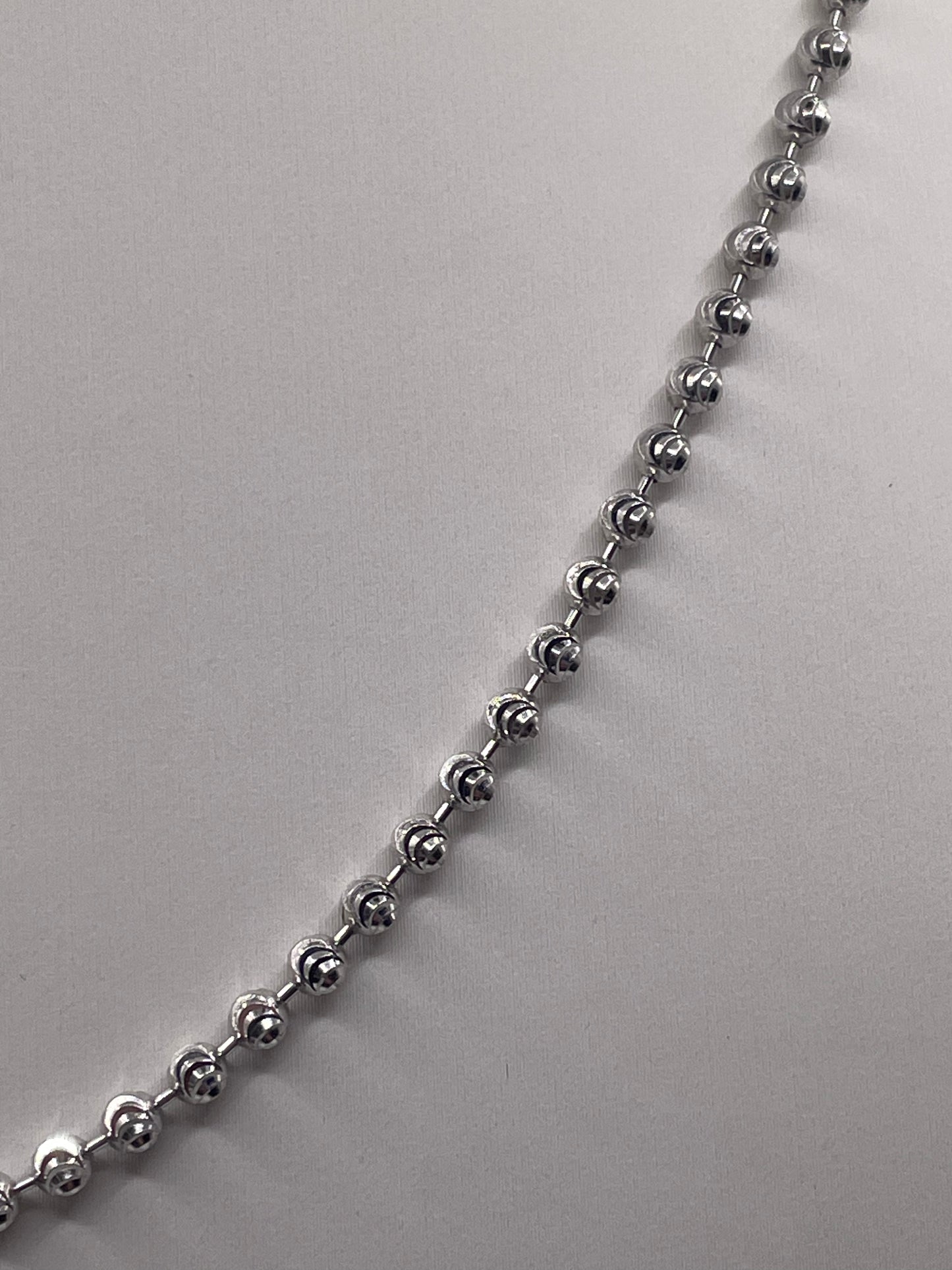 S852- Silver Beads Chain Necklace 18” 1.4MM