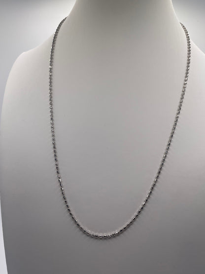 S851- Silver Beads Link Necklace 20”