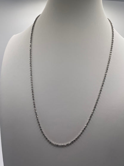 S851- Silver Beads Link Necklace 20”