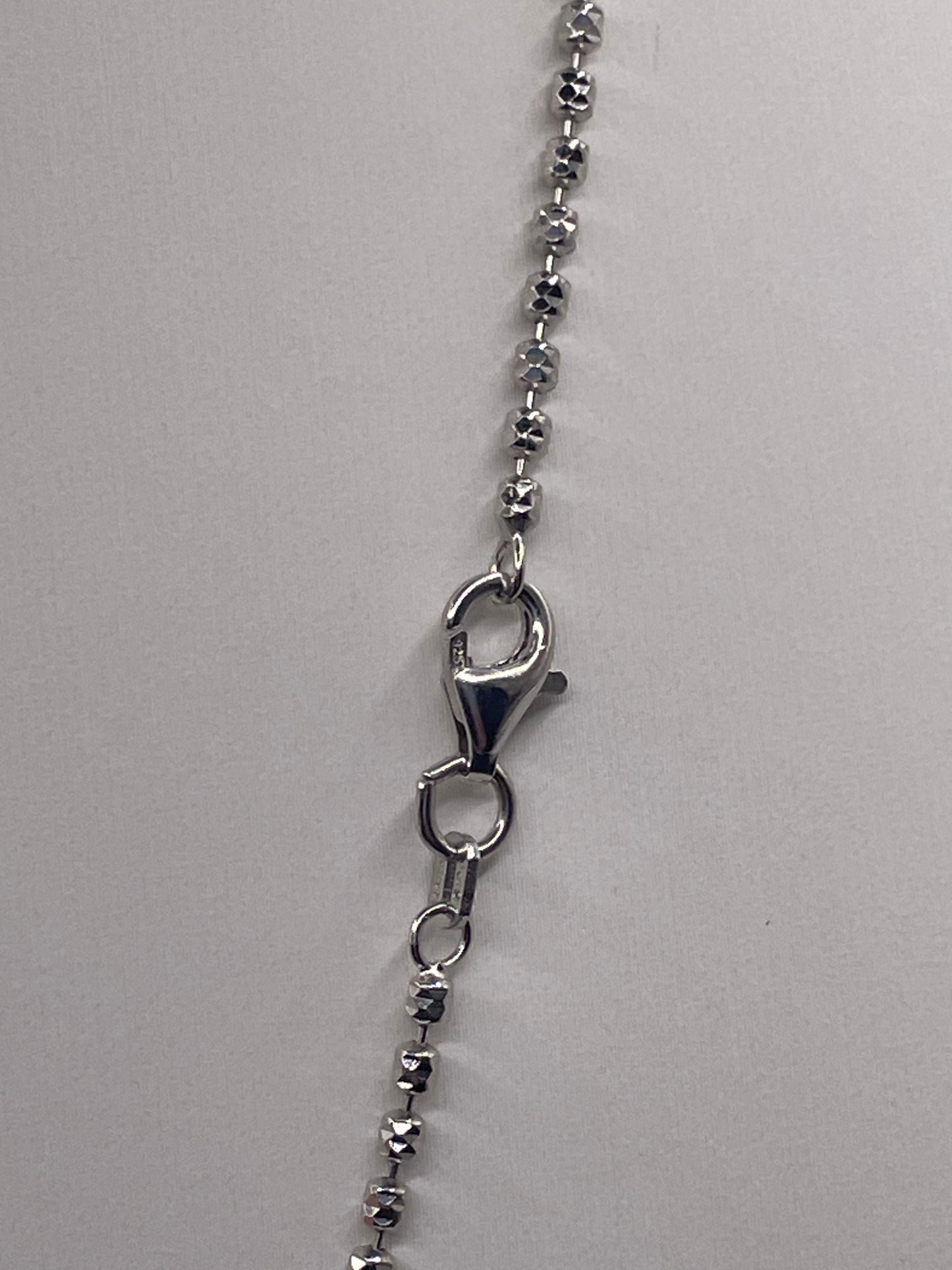 S851- Silver Beads Link Necklace 20”