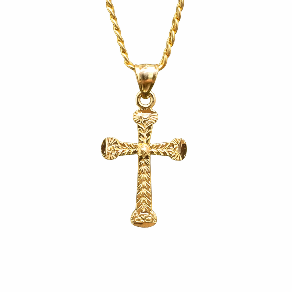 1280- 10K Cross Pendant Lightweight W.G