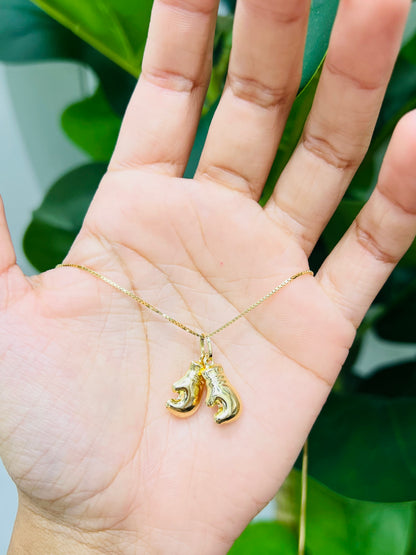 459- NEW 14K Boxing Gloves Pendant W.G