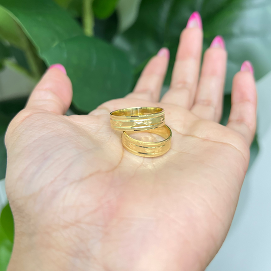 359- 14K Gold Wedding Band Set (W.G)