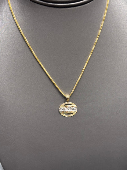 1051- NEW 14K The Last Supper Oval Small Pendant (W.G)