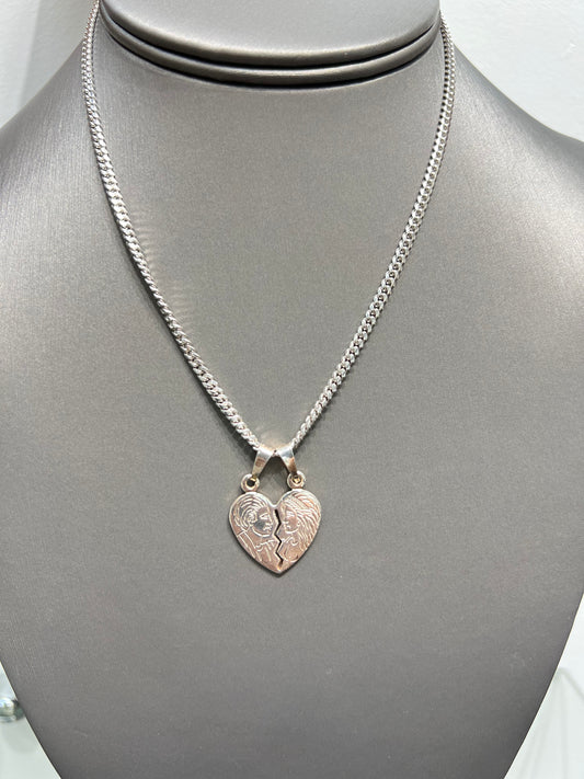 S217- NEW .925 Sterling Silver Heart Pendant -W.G