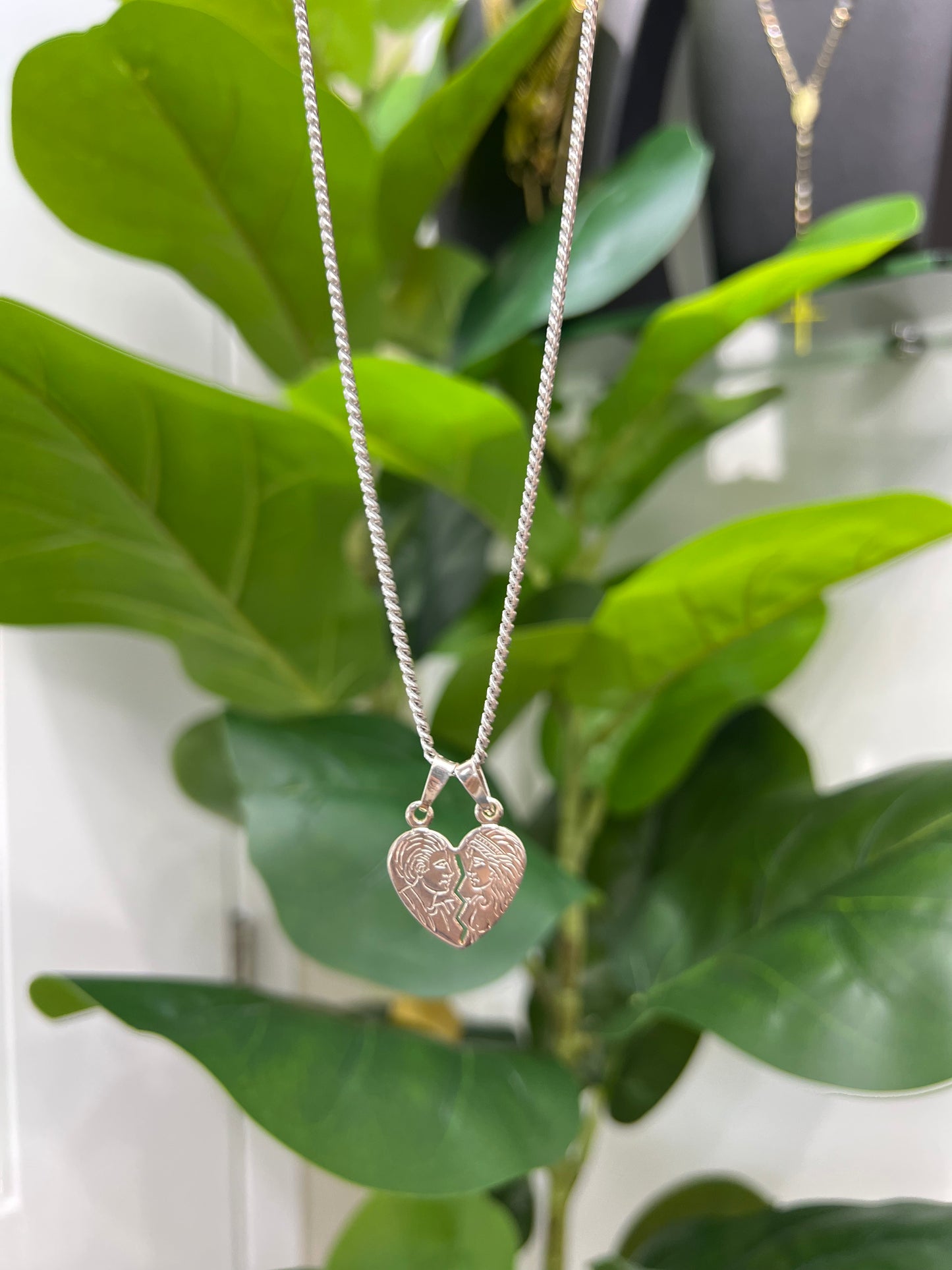 S217- NEW .925 Sterling Silver Heart Pendant -W.G
