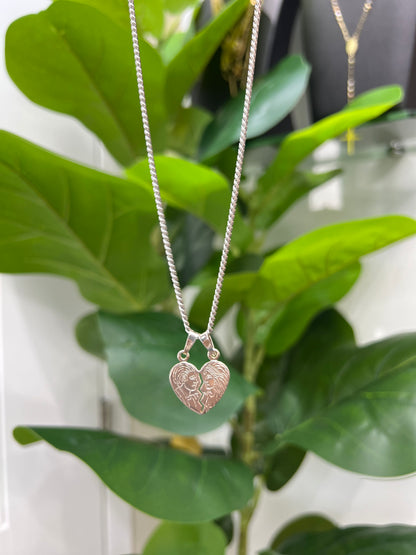 S217- NEW .925 Sterling Silver Heart Pendant -W.G