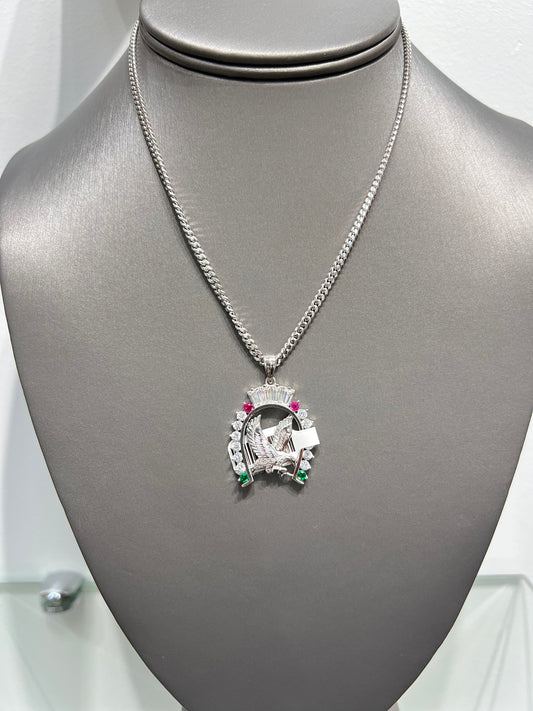 S006- NEW .925 Sterling Silver Flying Eagle Pendant W.G