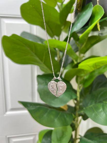 S857- NEW .925 Sterling Silver Two Face Pendant W.G