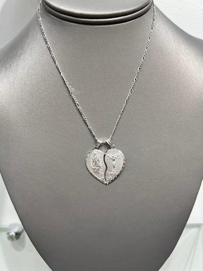 S857- NEW .925 Sterling Silver Two Face Pendant W.G