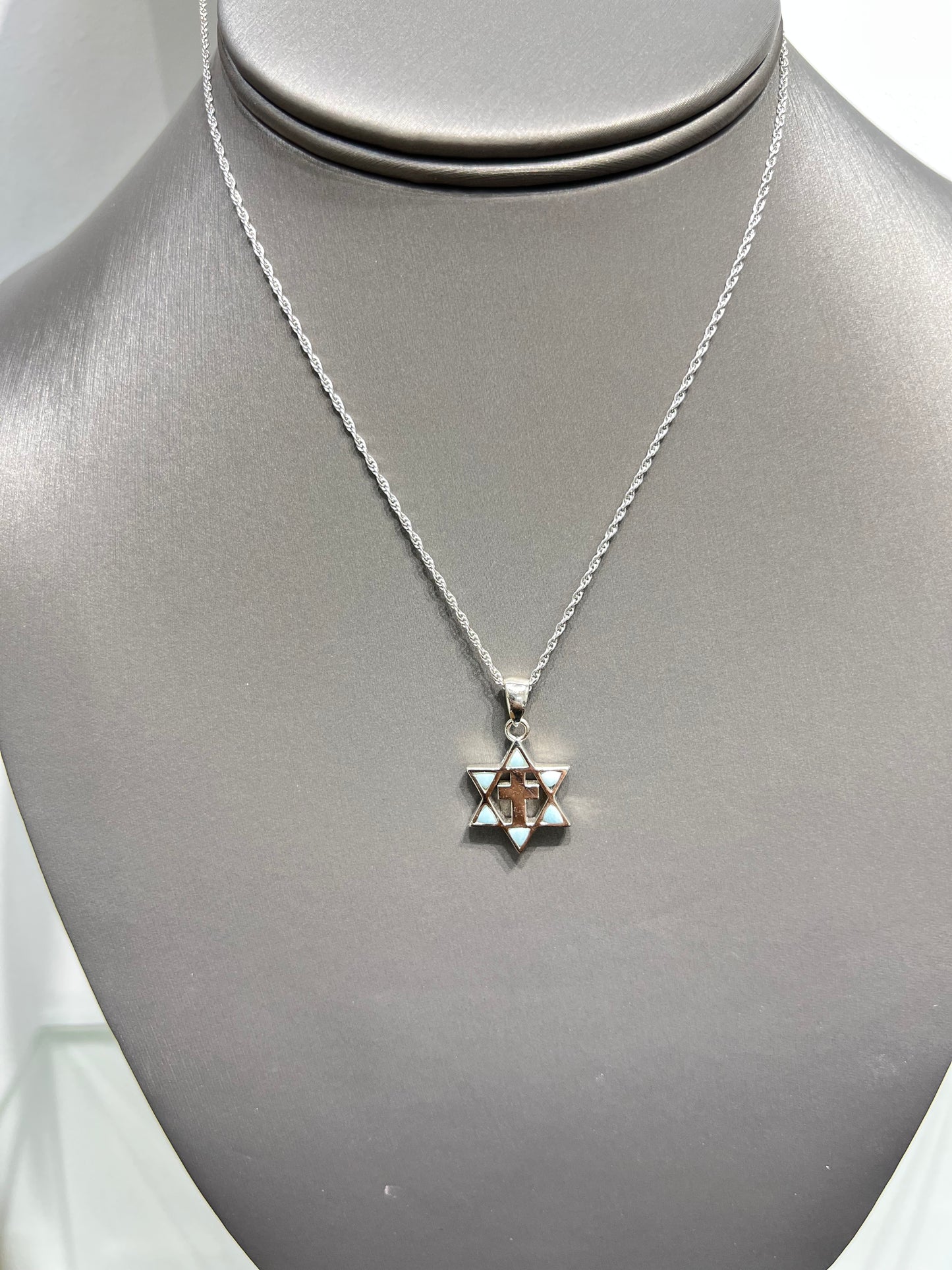 S767- NEW .925 Sterling Silver Star of David Pendant W.G