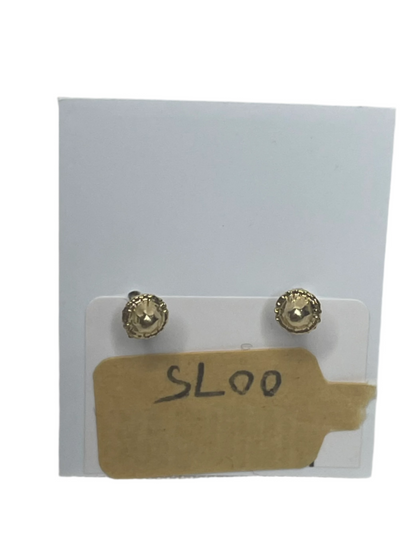 0075- 14K Yellow Gold Stud Earrings