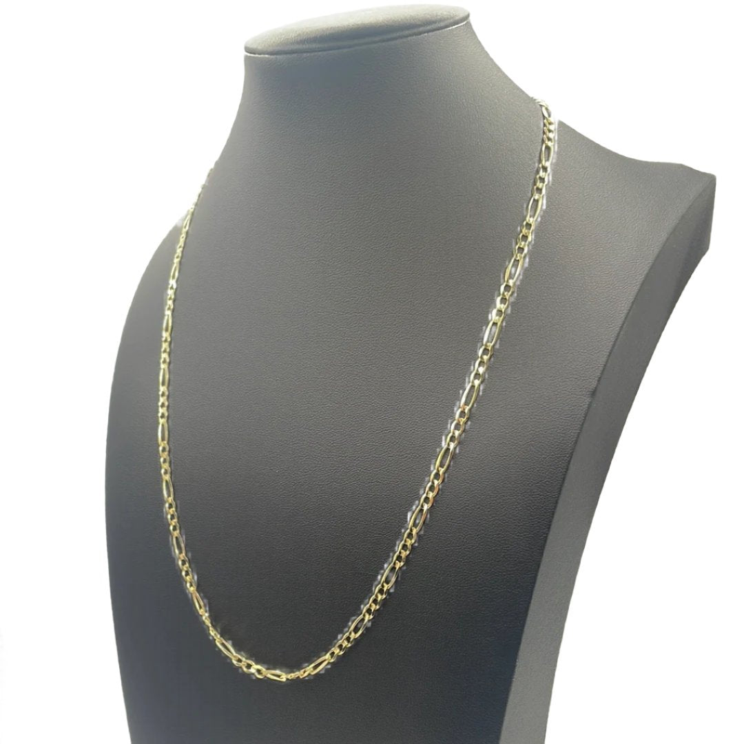 00108- NEW 14K Yellow Gold Figaro Chain (3.73mm) W.G