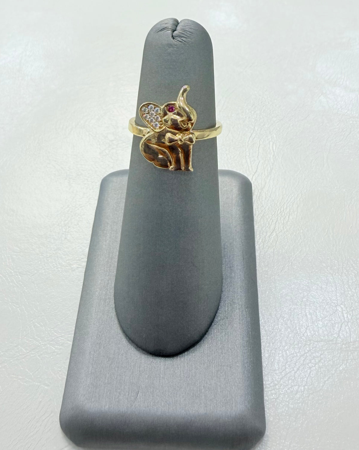 1848- NEW 14K Lucky Elephant Women’s Ring W.G