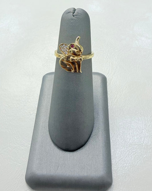 1848- NEW 14K Lucky Elephant Women’s Ring W.G