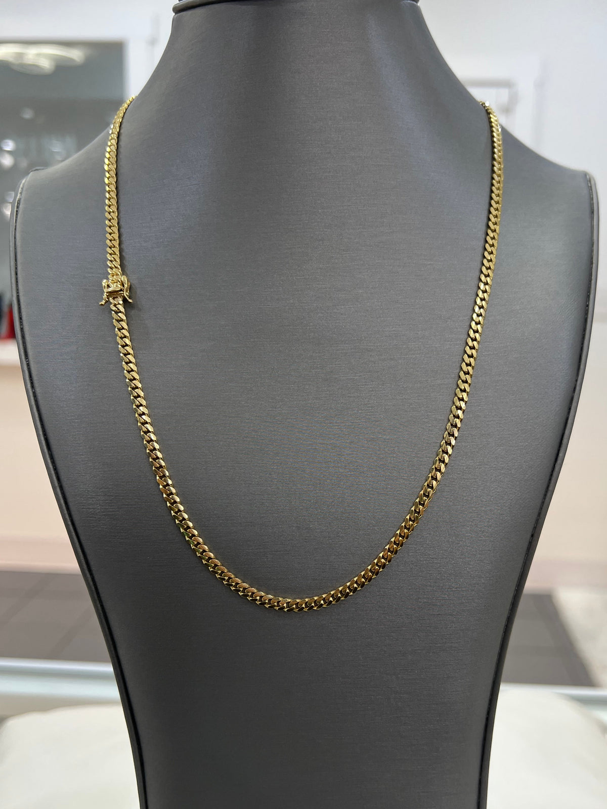 1850- NEW 14K Solid Miami Cuban Chain 22" (4mm) W.G