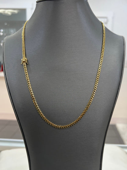 1850- NEW 14K Solid Miami Cuban Chain 22" (4mm) W.G