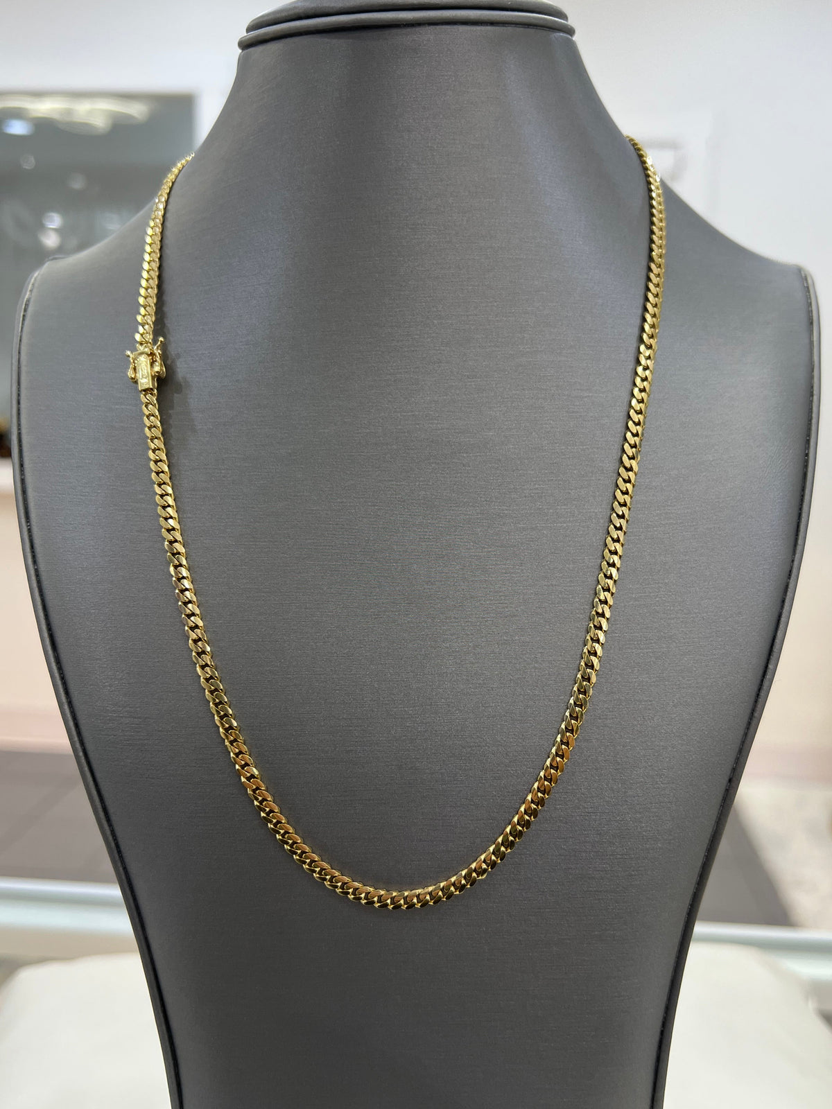 1850- NEW 14K Solid Miami Cuban Chain 22" (4mm) W.G