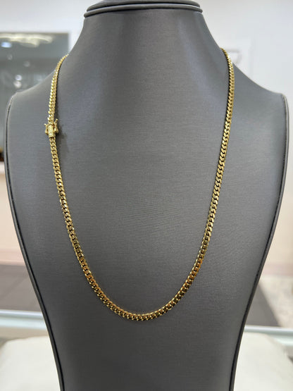 1850- NEW 14K Solid Miami Cuban Chain 22" (4mm) W.G