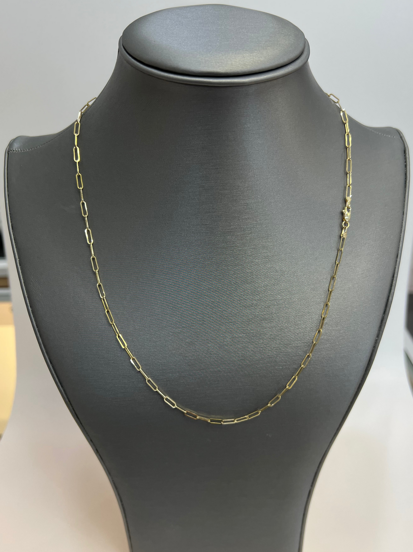 1852- NEW 14K Paper Clip Necklace Chain 20" (2.5mm) W.G