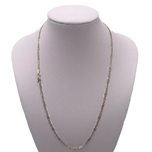 455- 14K Tri Color Gold Figaro Chain 18”