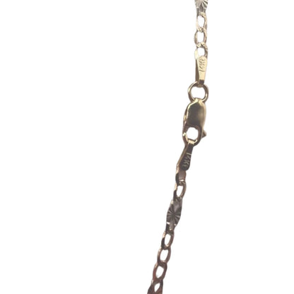 455- 14K Tri Color Gold Figaro Chain 18”