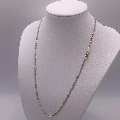 455- 14K Tri Color Gold Figaro Chain 18”
