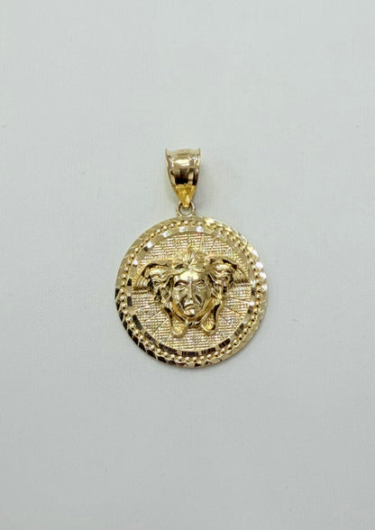 1862- NEW 14K Medusa Head Pendant (1.080") W.G