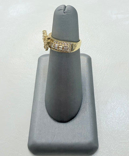 1846- NEW 10K Full Baguette Cut Butterfly Ring W.G